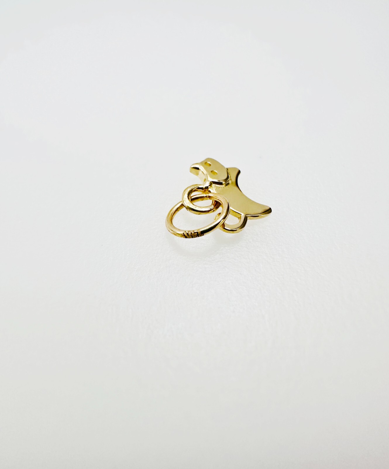 14K Solid Yellow Gold Teeny Tiny – Very Small Kitty Cat Charm Pendant 9x6mm