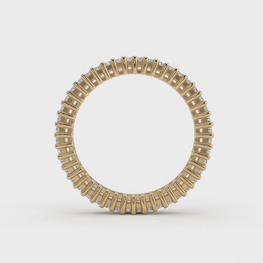 2.2ct Baguette Lab Grown Diamond Art Deco Eternity Band 14K Gold D-F VS