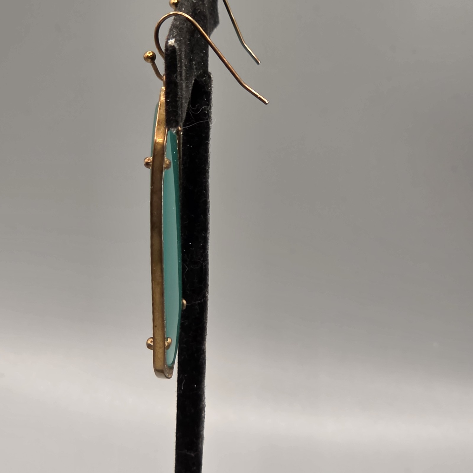 Kendra Scott Teal Green Glass Earrings Dangle Drop Unsigned READ