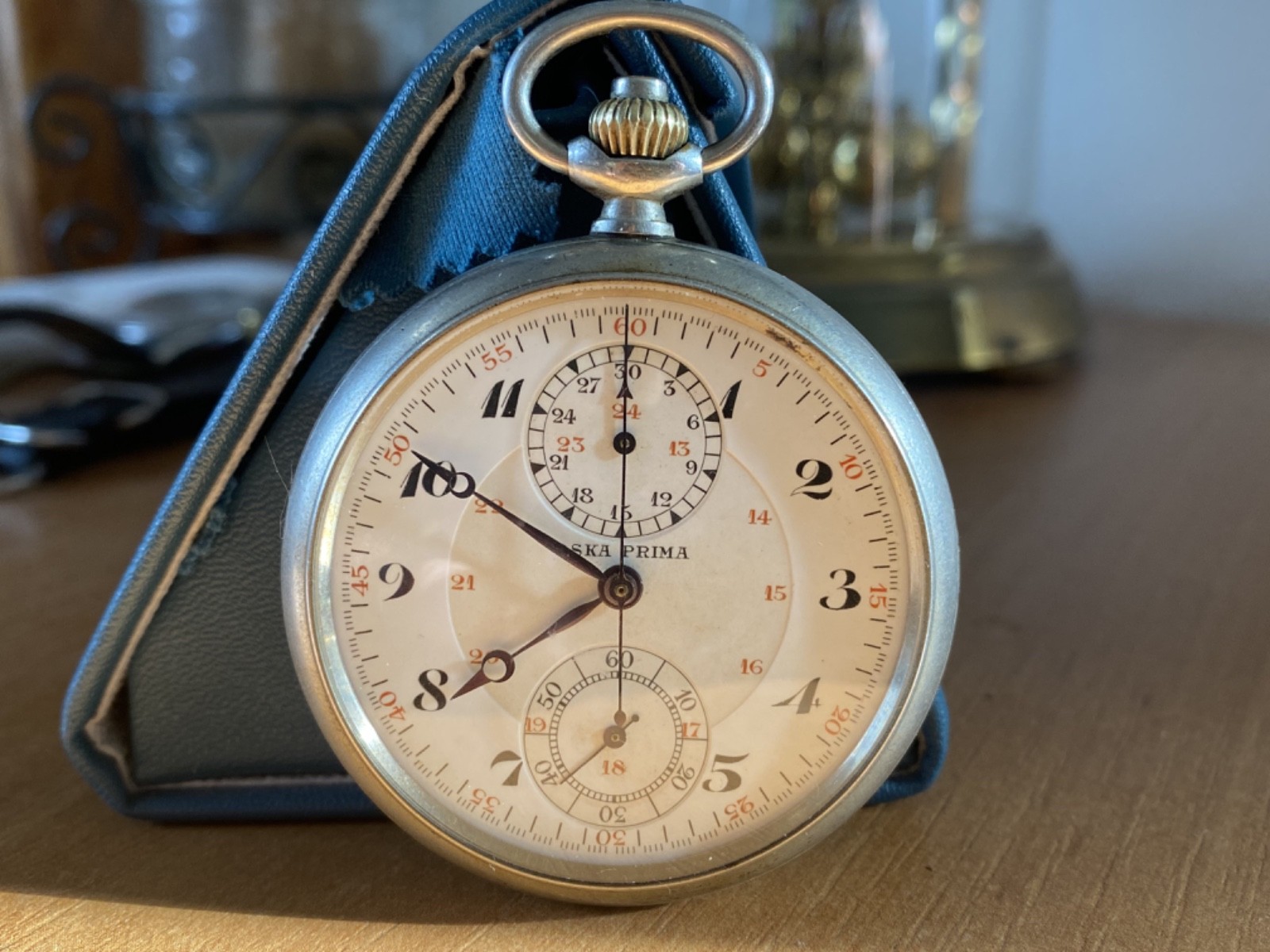 Excelsior Park chronograph Oska Prima enamel dial