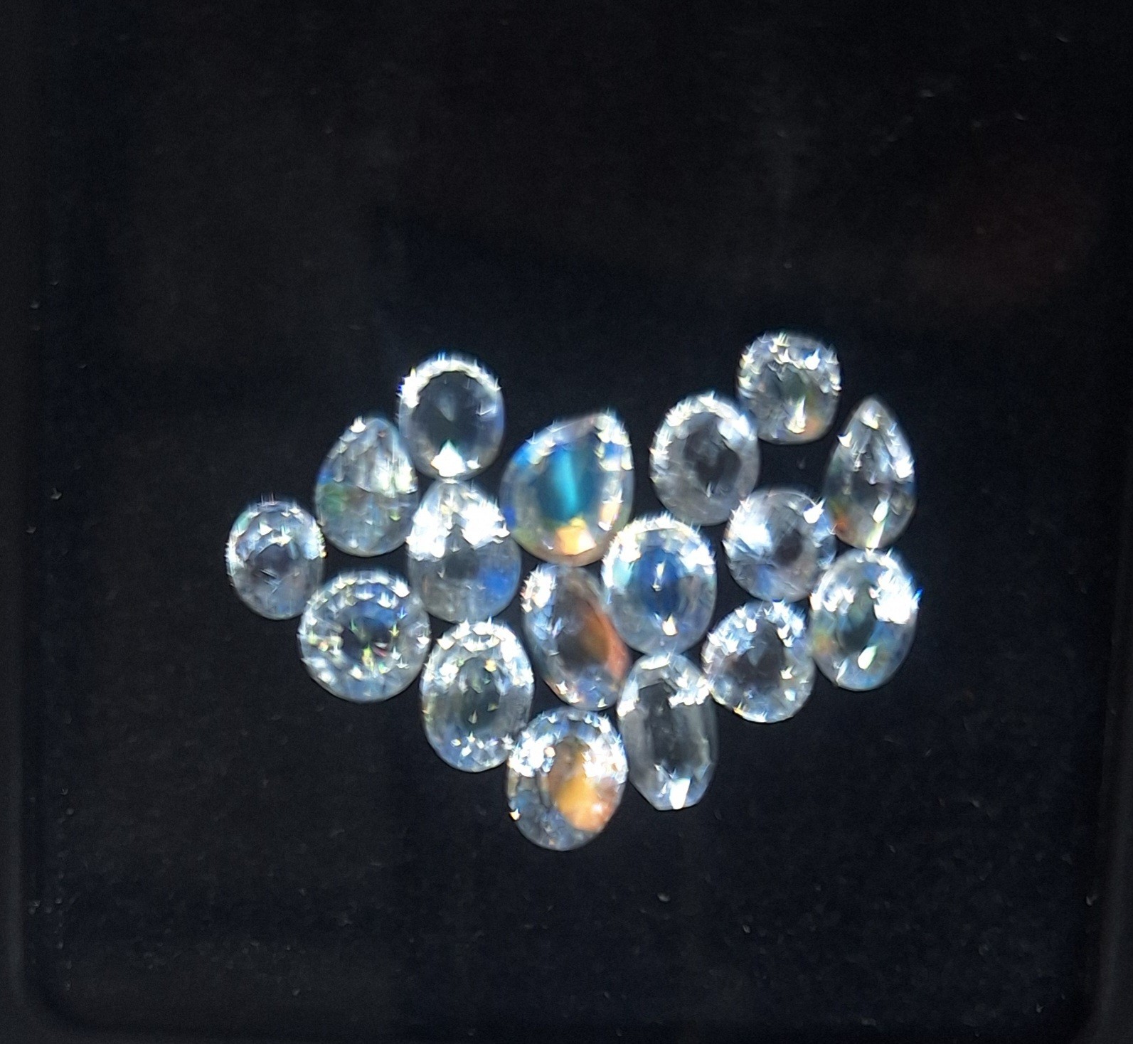 17/6.47 Cts Natural Faceted Rainbow Color Moon Stone Mix Shape Lot Gemstones