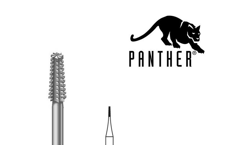 Bur Cone Square Cross Cut Size 006 – 0.6mm Pack of 6 Panther Germany