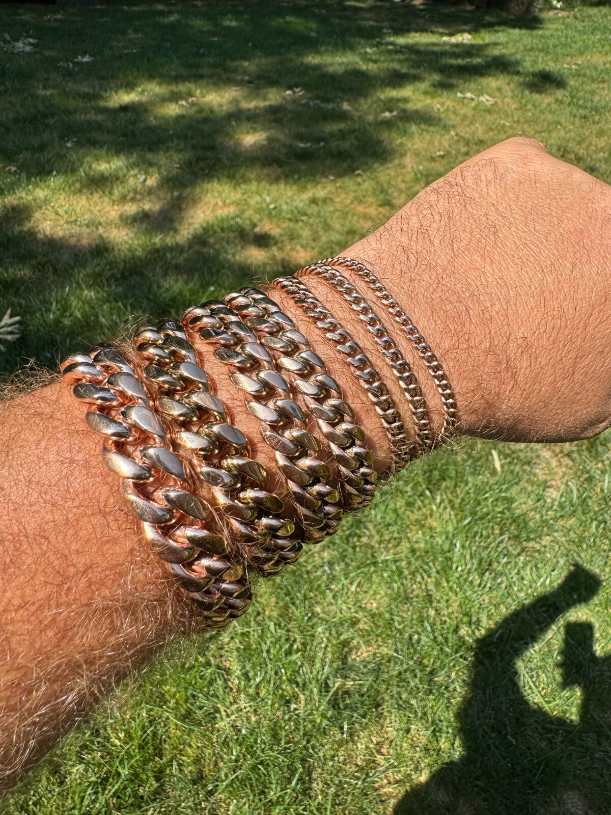 Miami Cuban Link Bracelet Rose Gold Plated Stainless Steel 4-18mm