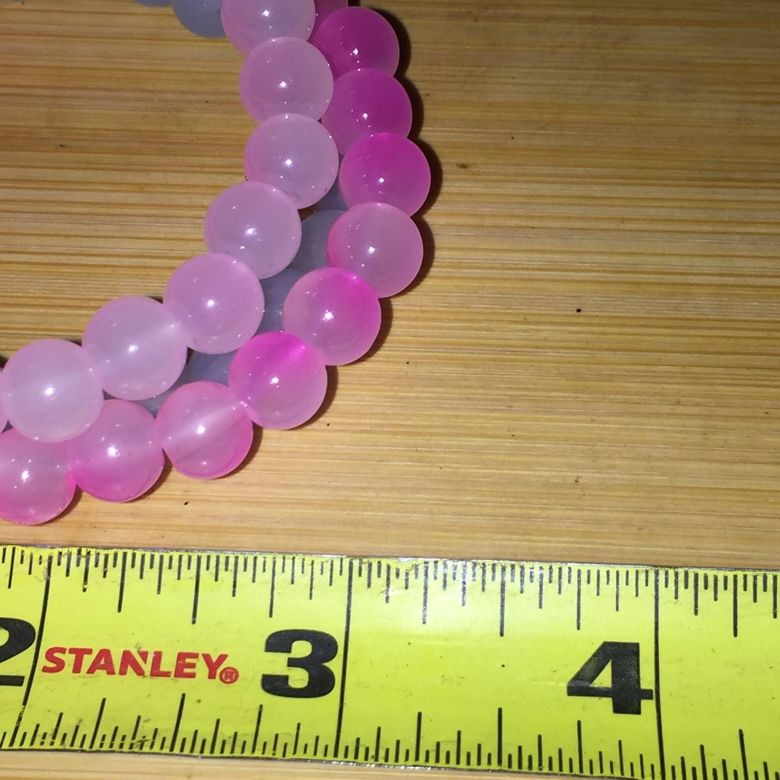 Barbiecore Pink Purple Glass Bead Stretch Bracelets Set of 3 Jewelry