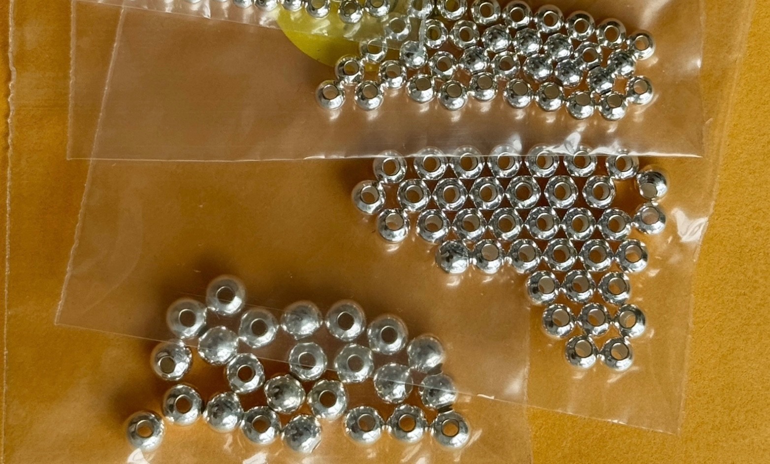 9 dozens sterling silver round beads, 3 sizes, 2.5mm, 3mm and 4mm