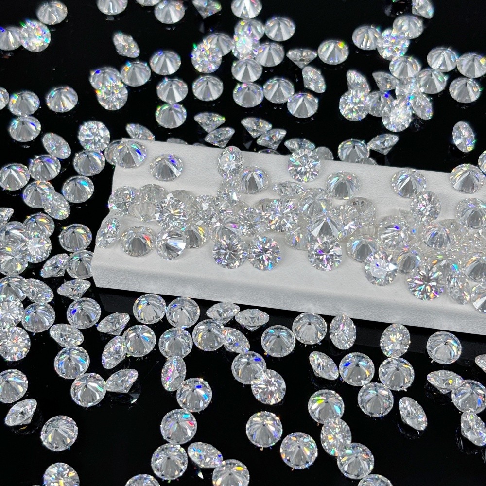 1000pcs 0.8mm-3.0mm Round Cut D Color White Loose Moissanite Stone for Jewelry