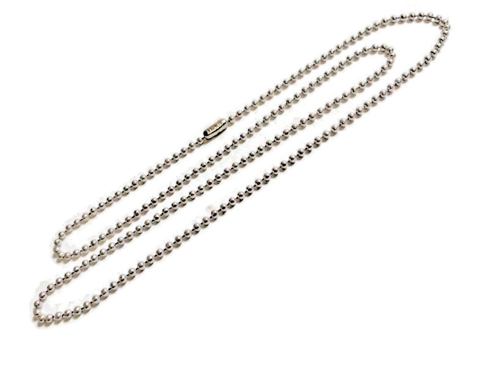 PREMIUM STAINLESS STEEL SILVER BALL CHAIN NECKLACE 16″ in. – 30″ in. (2.4mm)