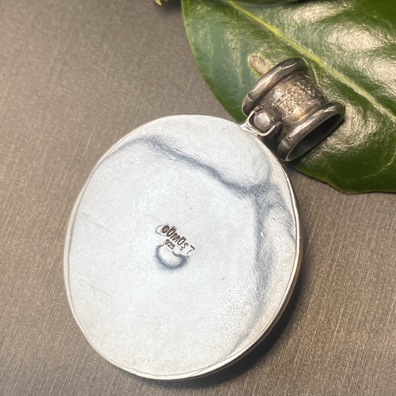 Vintage Chalcedony Pendant Estate Fine Jewelry Pre-owned Sterling Silver Gold Pt
