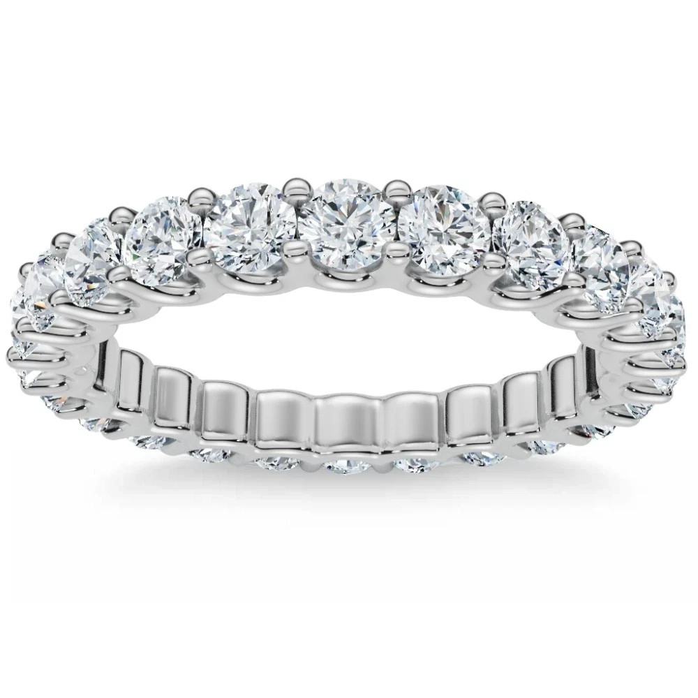 4.50 Ct Round Cut Lab Grown Diamond Wedding Ring 14K White Gold Sz 6