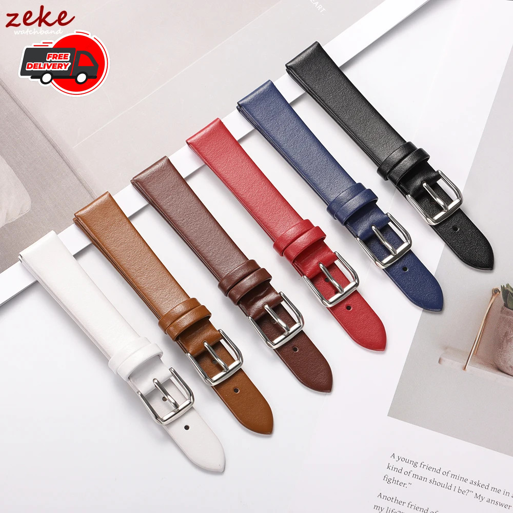 10mm 12mm 14mm 16mm Genuine Leather Watch Band Replacement Waterproof Bracelet
