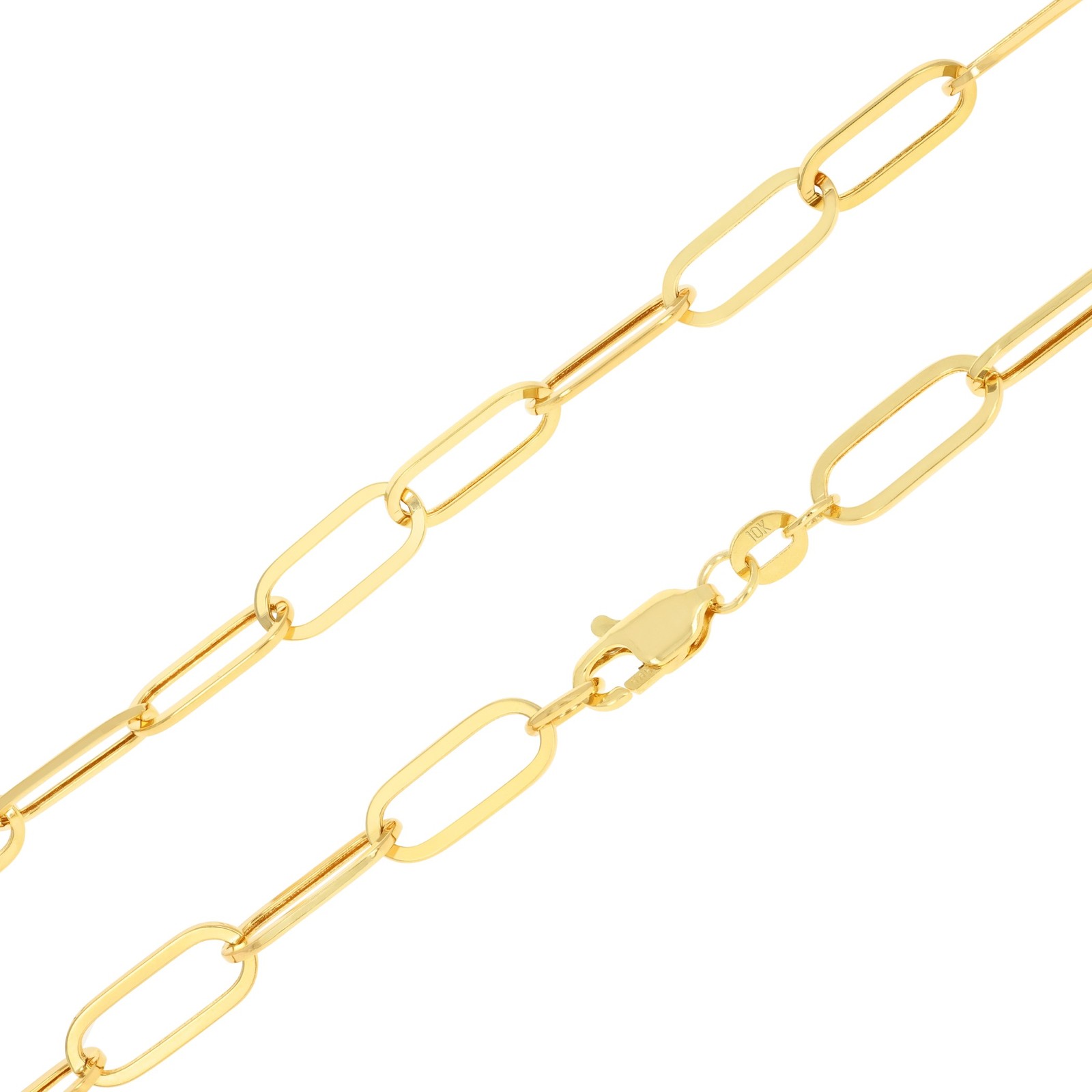 10k Yellow Gold Paperclip 2mm-9mm Chain Cable Rolo Necklace Mens Womens 16″-30″