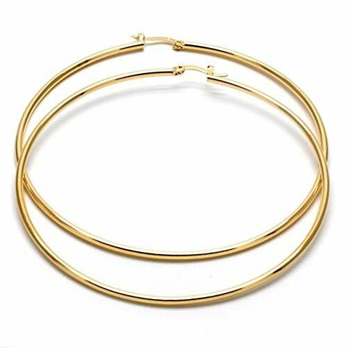 Real 14K Gold Filled Extra Large Round Skinny Hoop Click Top Earrings 30-80mm
