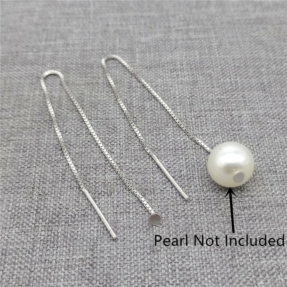Sterling Silver Box Chain Earring Threaders w/ Rhodium Plated