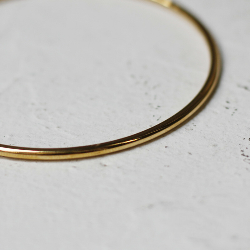 Woman 18K Gold Plated Stainless Steel 2/2.4mm Thin Solid Bracelet Bangle Cuff