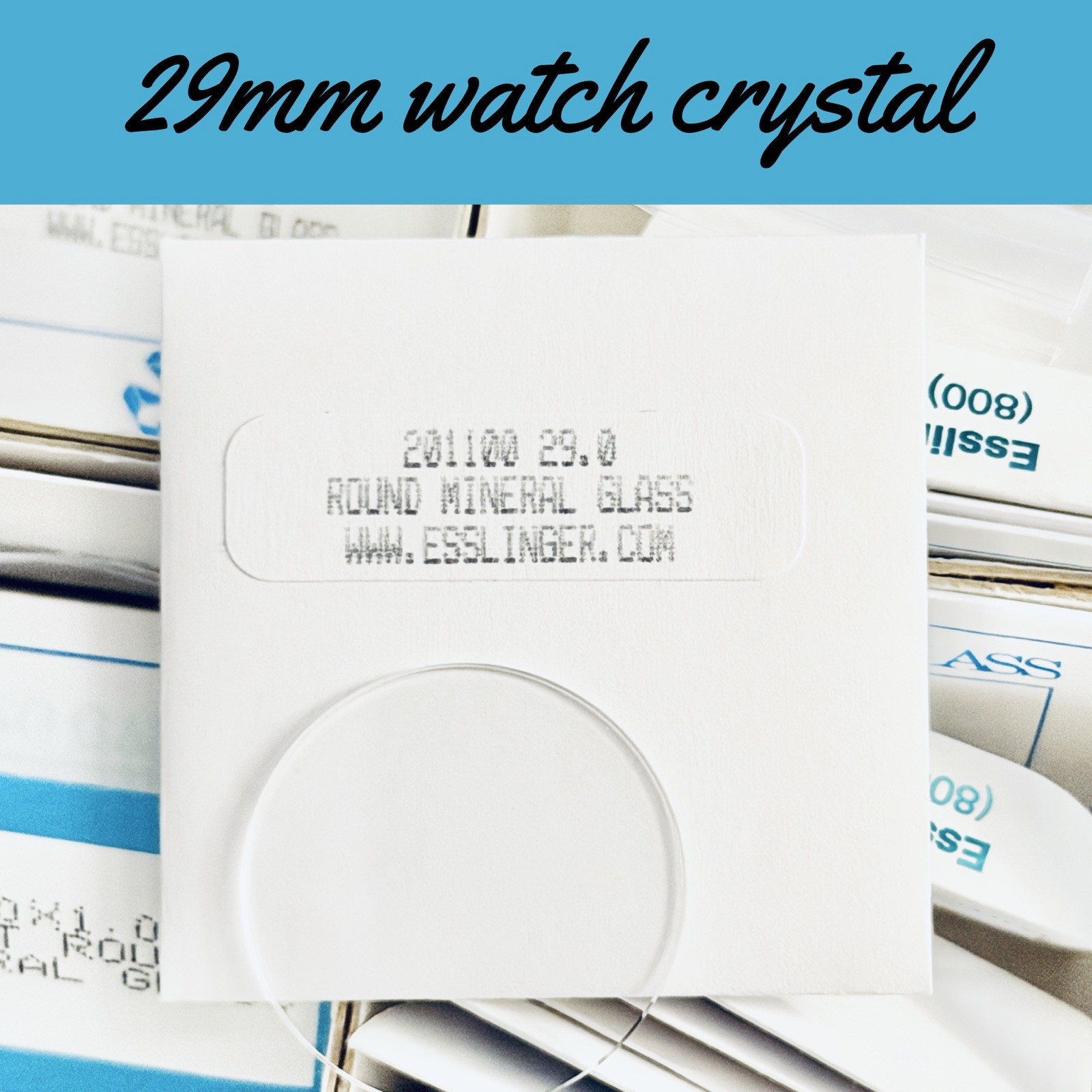 New 29 mm x 1 mm Watch Crystal – Flat Round Mineral Glass