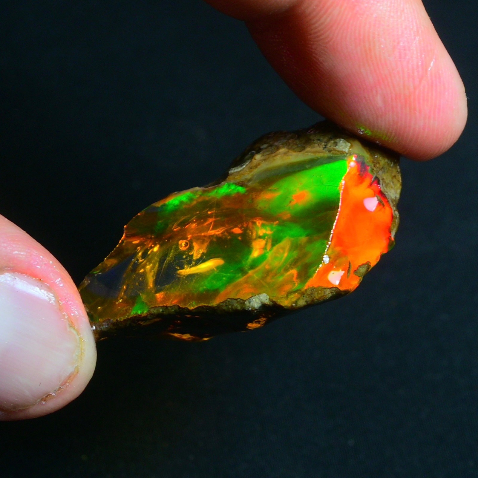 Stunning Multi Fire Natural Ethiopian Oil Opal Rough 52.00 Cts Raw Opal Specimen
