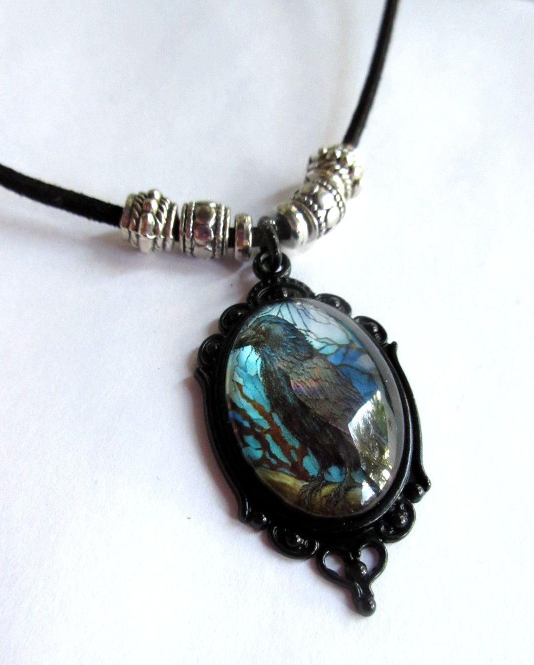 Blue Raven Necklace 17 inches