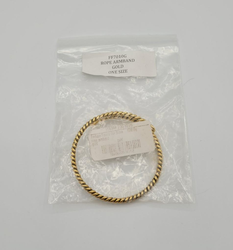 NEW Fortune Favors the Brace Rope Arm Cuff Armlet Gold Armband