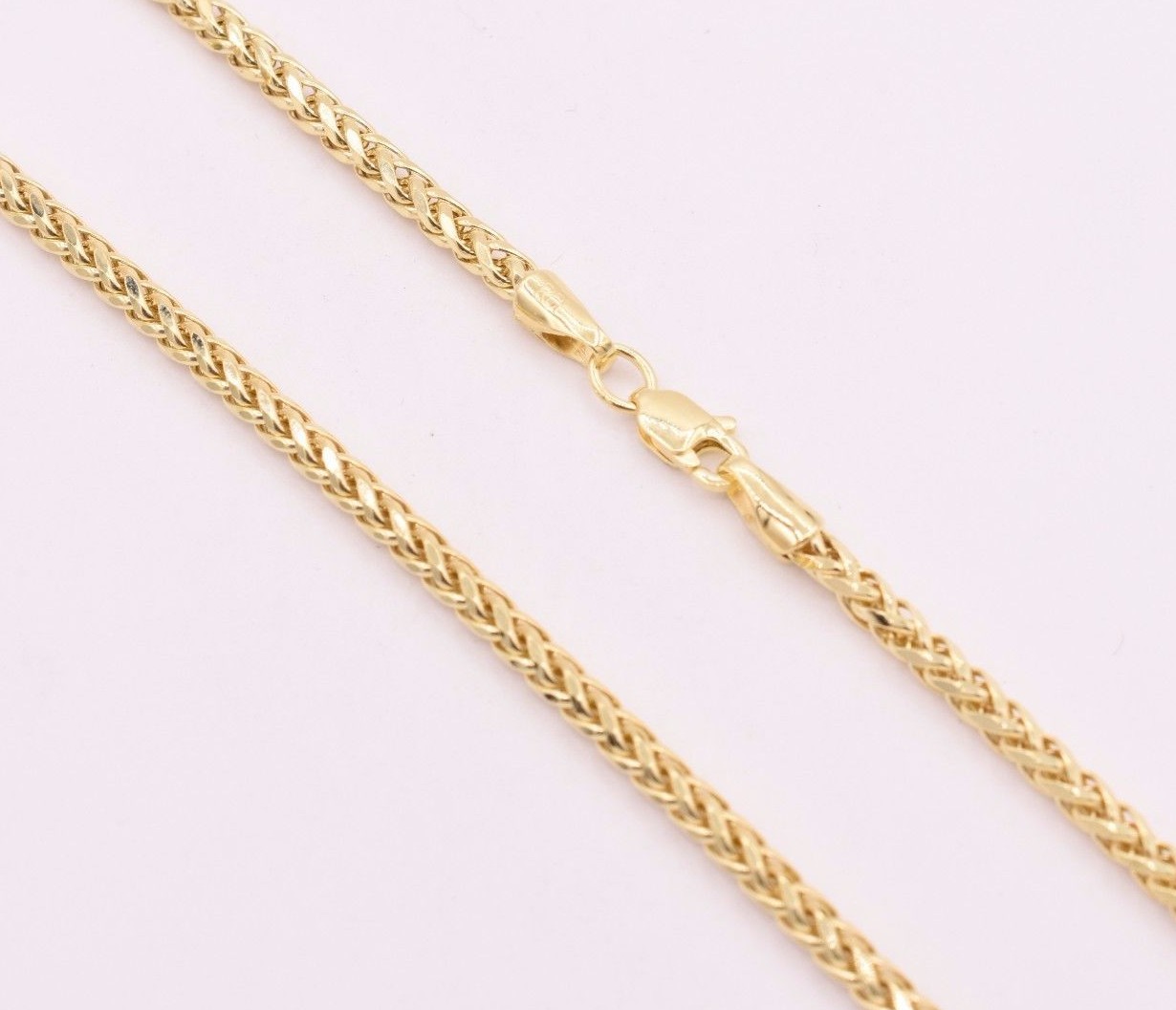Semi-Solid Diamond Cut Round Franco Necklace Chain 14K Solid Yellow Gold 2.7mm