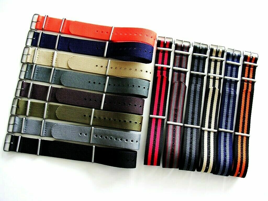 20mm Blue Grey NATO G10 ® Premium watch band strap 2 pak MoD RAF Bond IW SUISSE