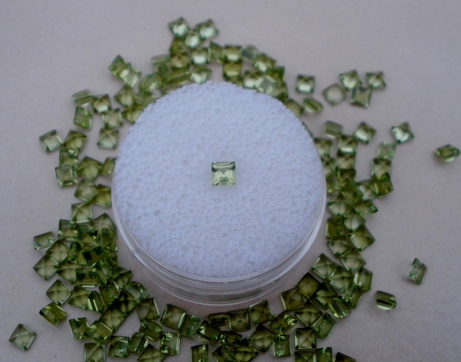 Peridot Square Loose Faceted Natural Gem 3mm