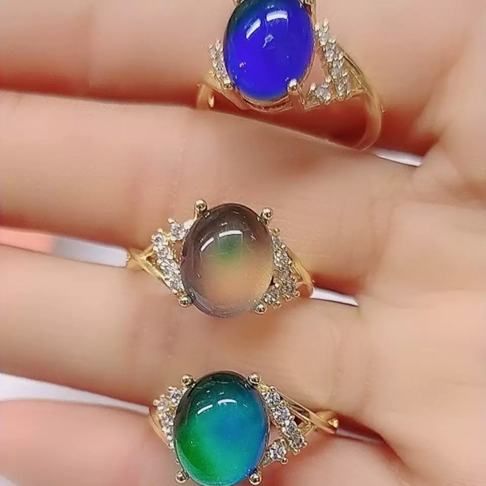 Bulk Lot 25pc Gold Plated Mood Rings Women Open Charm Change Color Gift Jewelry