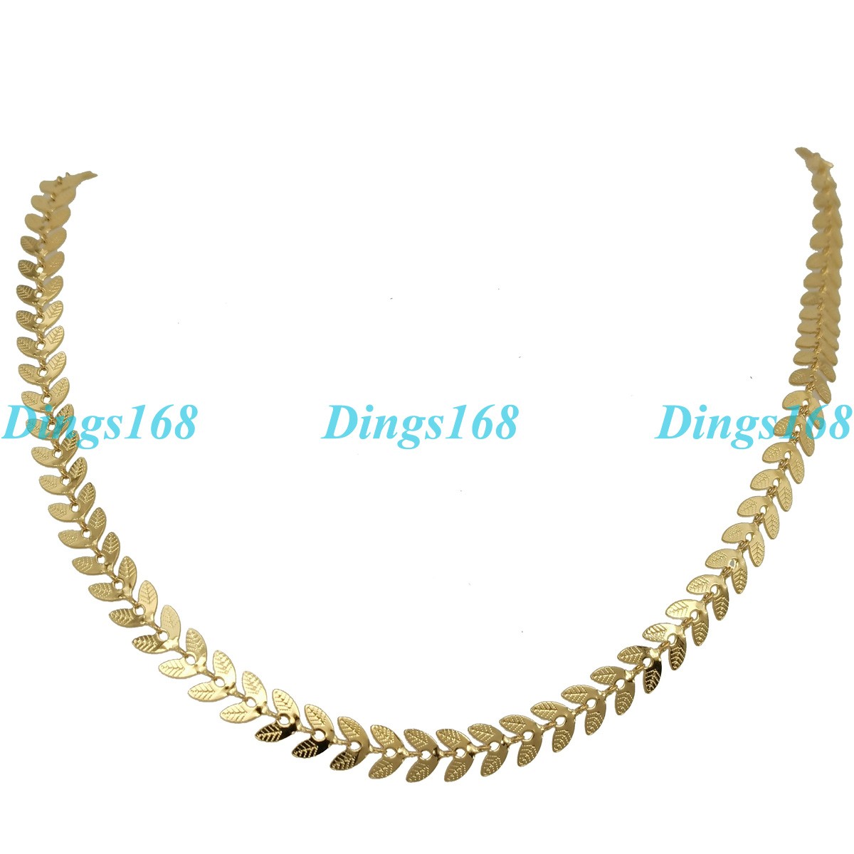 18K Yellow Gold Filled Tarnish-Free 5.5 mm wide Fishtail link Chain Necklace C5F