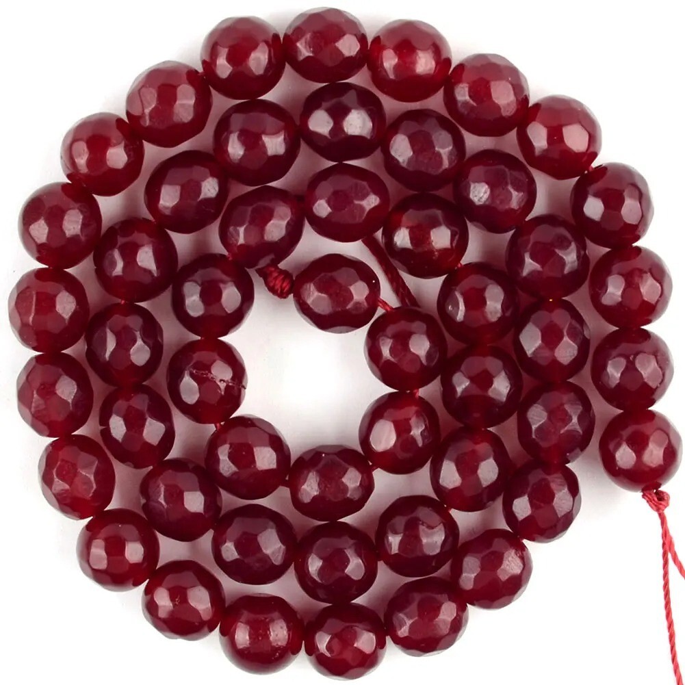 Natural Rare Red Jade and Green Jade Round Loose Beads Gemstone 4mm/6mm/8mm/10mm