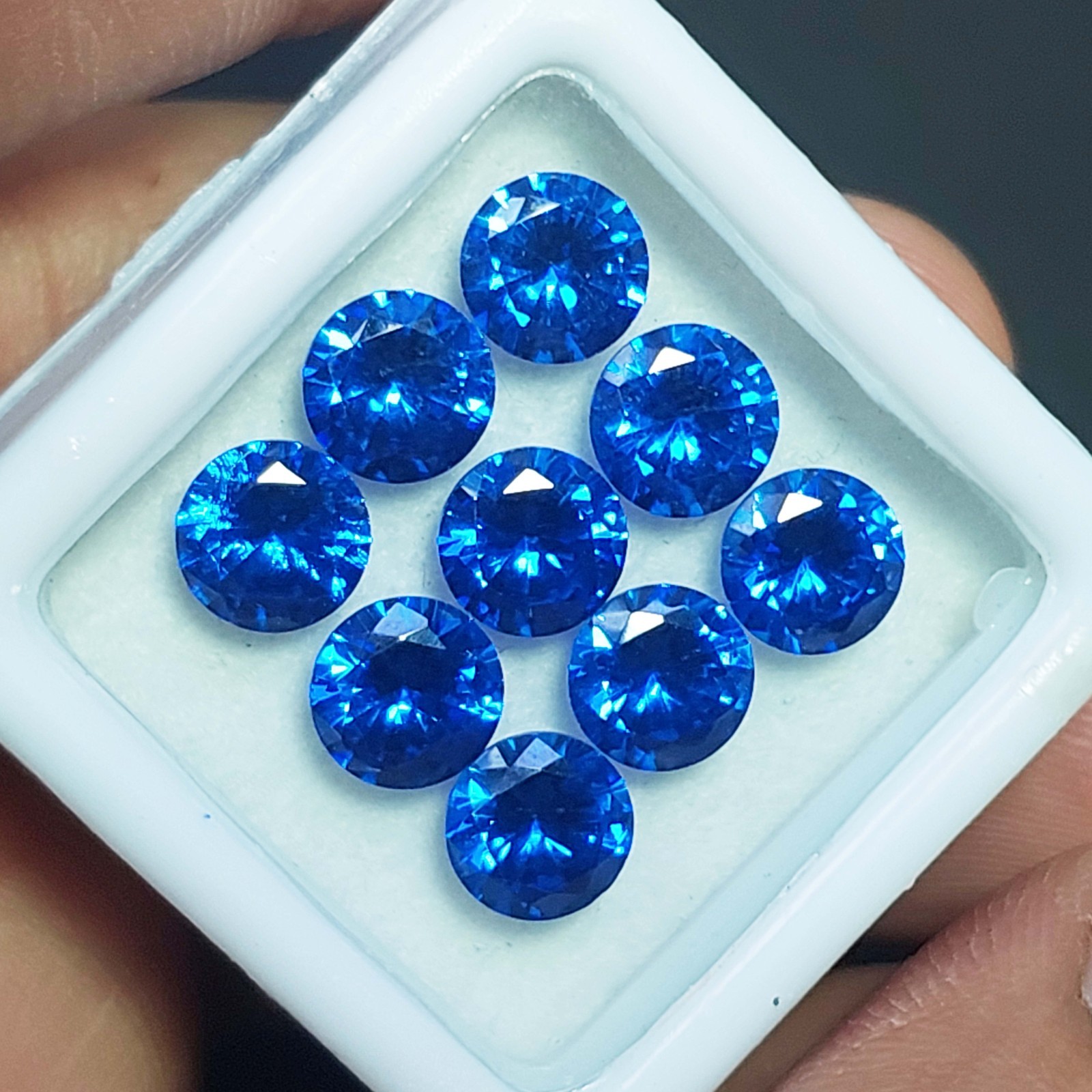 Natural Blue Sapphire 6mm Round Shape Certified Gemstone Lot – 9 Piece Parcel
