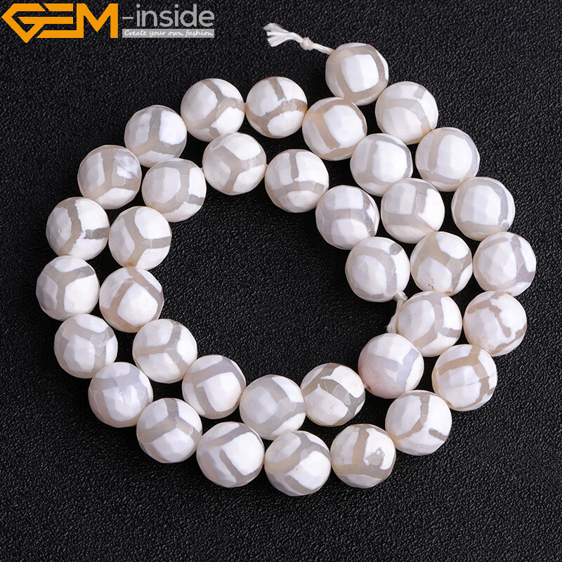 Natural Faceted Multi Color Strip Agate Loose Beads Jewelry Making 15” Strand