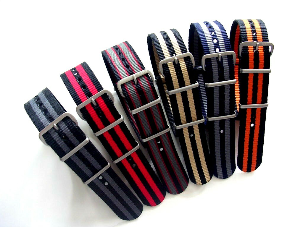 20mm Dark Grey SS NATO G10 Premium nylon watchband strap 2pak RAF Bond IW SUISSE