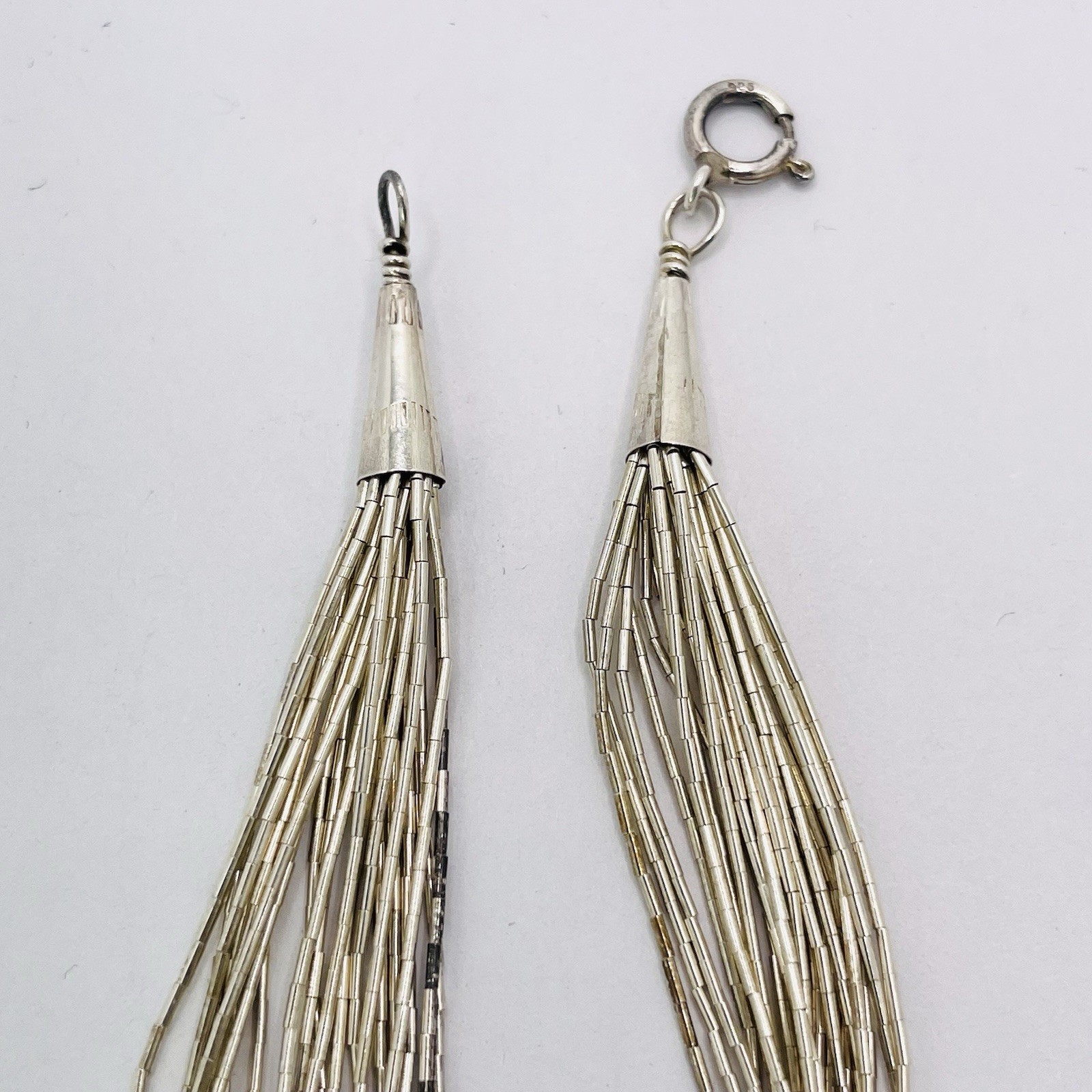 Vintage Sterling Native American 21 Strand Liquid Silver 6.75” Bracelet (6.80g)