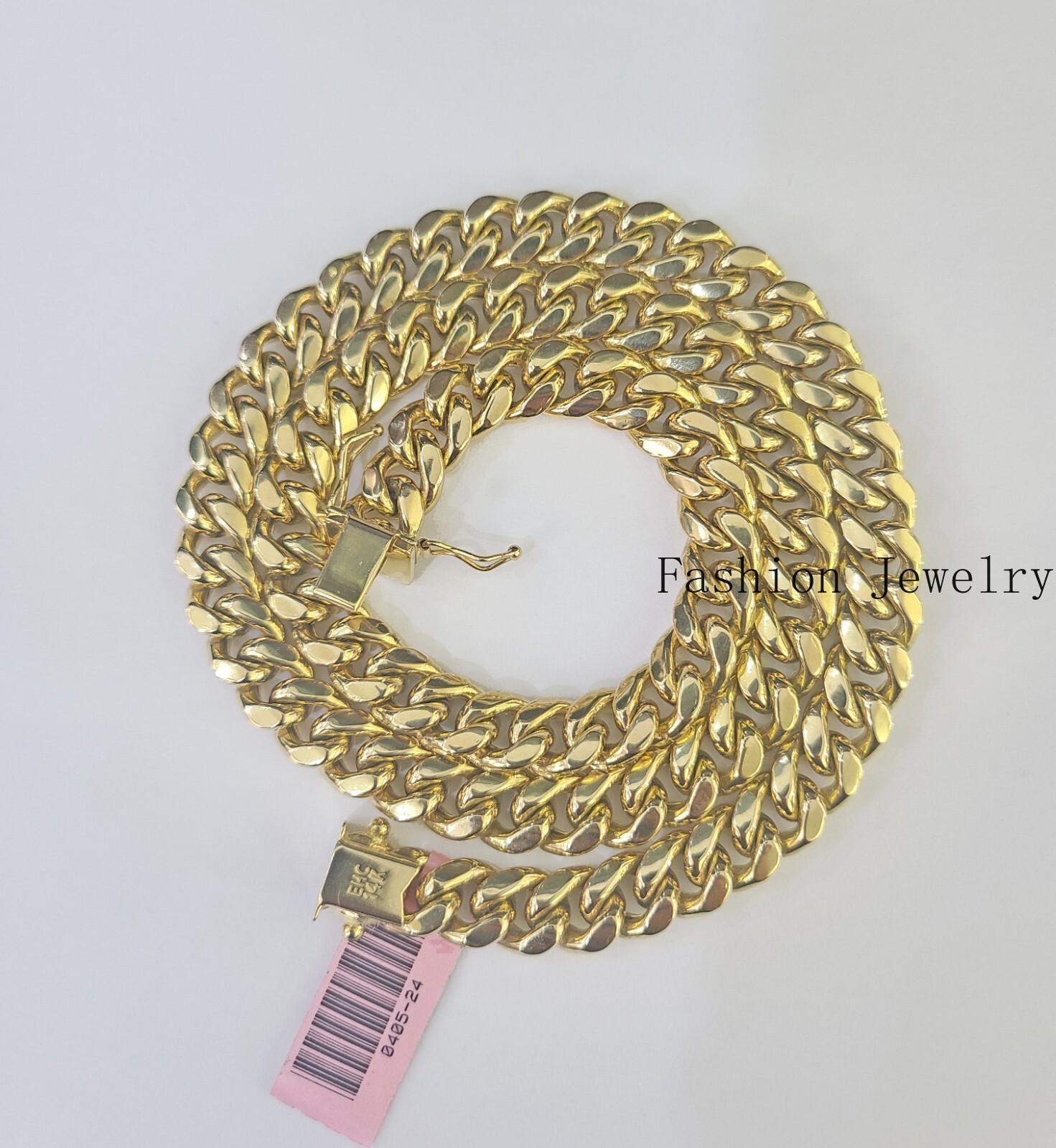 14K 8mm Miami Cuban Link Chain Yellow Gold Necklace 20″-30″ Inches Real Gold