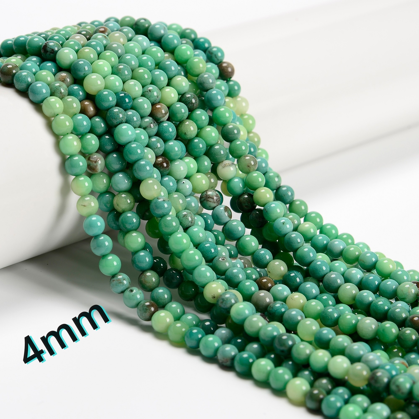 Natural Chrysoprase Smooth Round Beads 4mm 6mm 8mm 10mm 12mm 15.5″ Strand