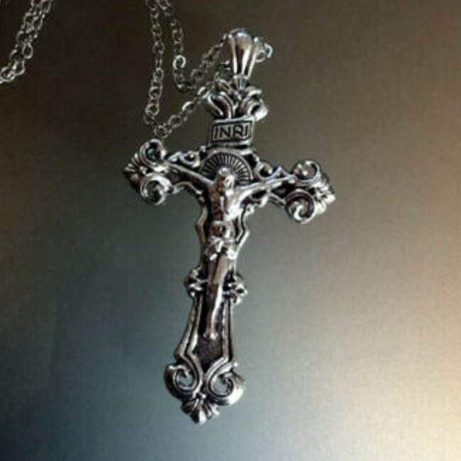 925 Sterling Silver 3D Christian Jesus Christ Cross Catholic Crucifix Necklace