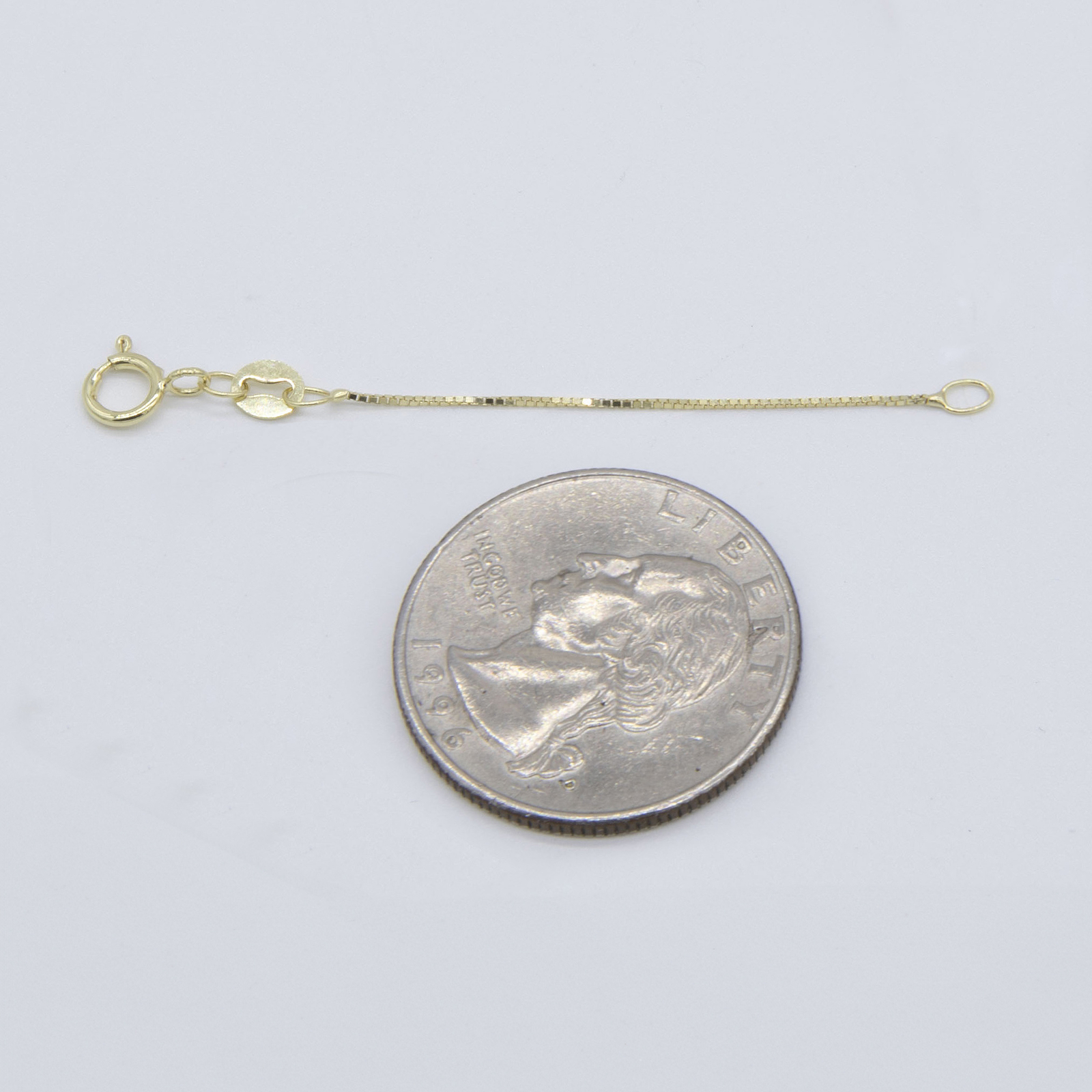 0.6mm Box Chain Extender for Necklace Bracelet Chain 10K Yellow Gold
