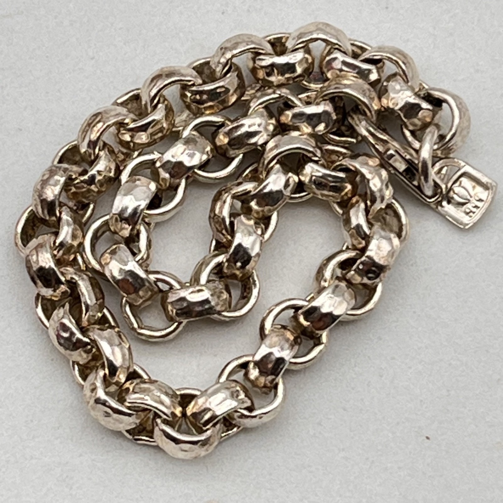 999 Fine Silver Bracelet Chunky Rolo Belcher Links 25 Grams 7″