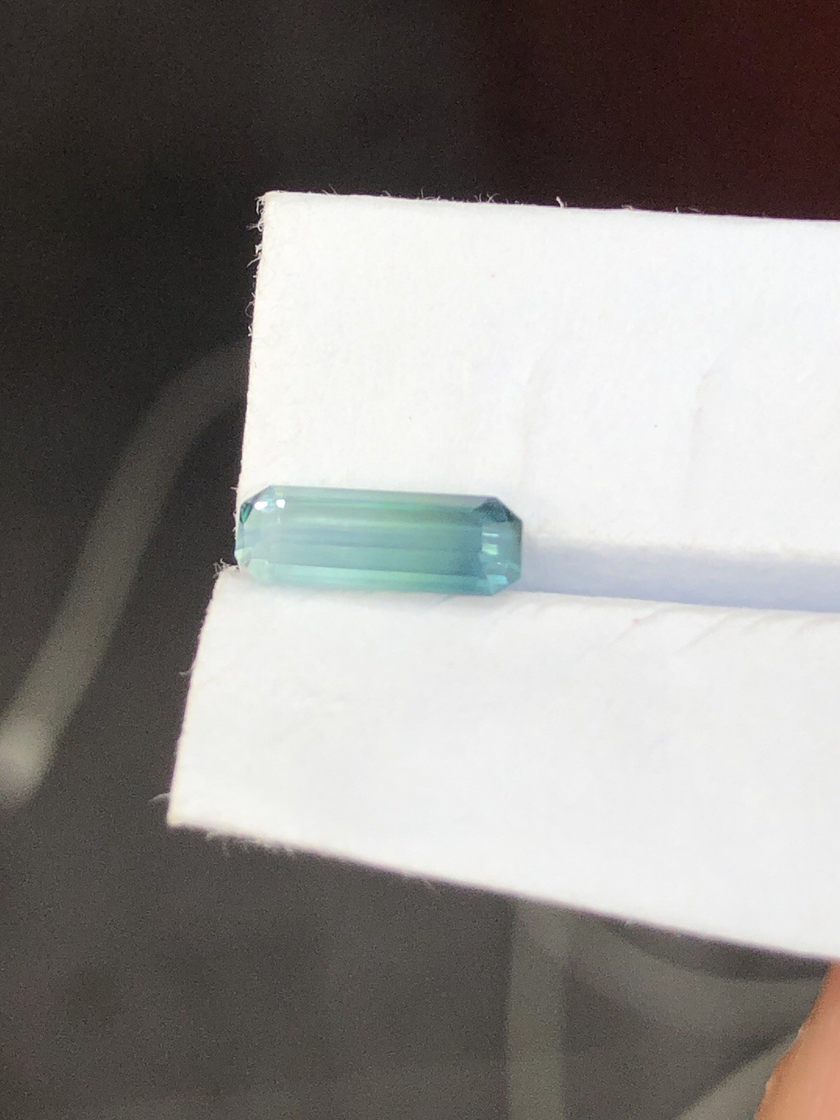 Seafoam Tourmaline Emerald Cut From Afghanistan Bi color zone