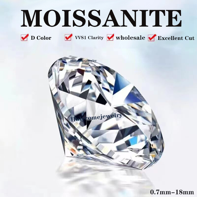 Brilliant Round Cut Loose Moissanite Stones 0.1-10ct Blue Green D Color Gemstone
