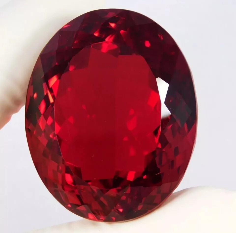 Natural Brazilian Red Topaz Certified 236+Ct AAA+ Oval Cut Loose Gemstone