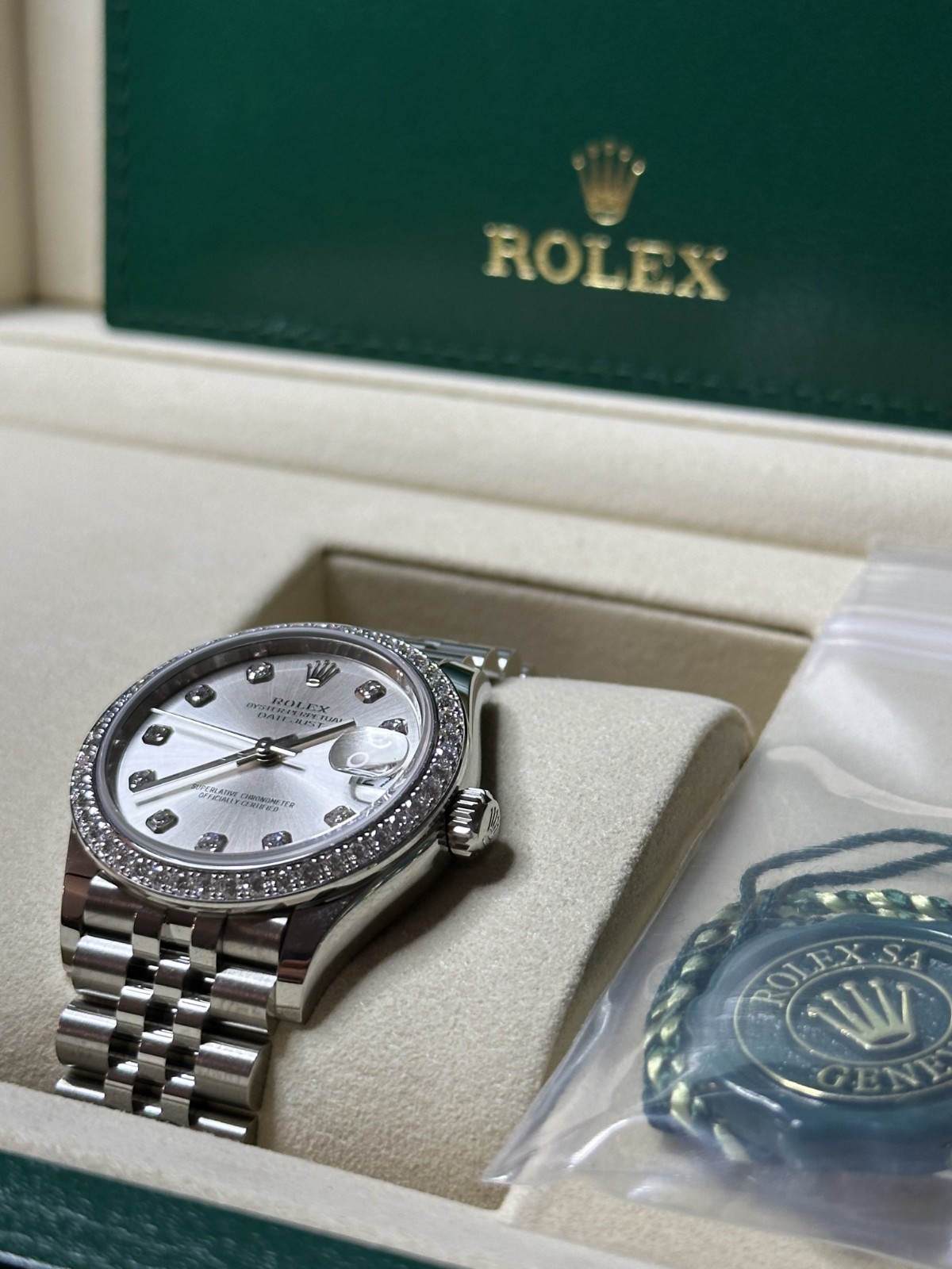 Datejust 31 Oyster, Oystersteel white gold and Factory diamonds # 278384RBR-0034