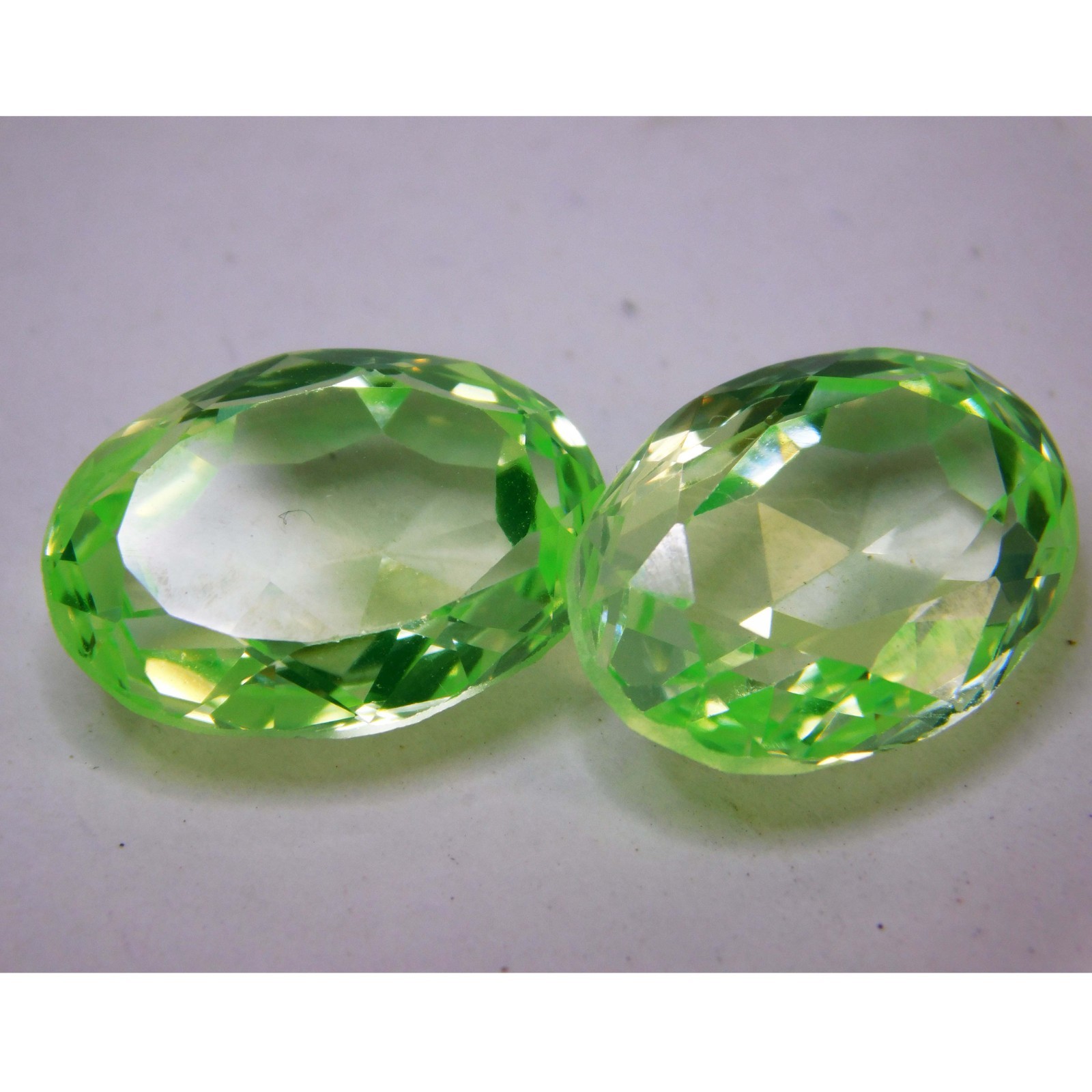 Certified Natural 22 Cts. Green Peridot Oval Cut Loose Gemstone For Jewelry 2pcs