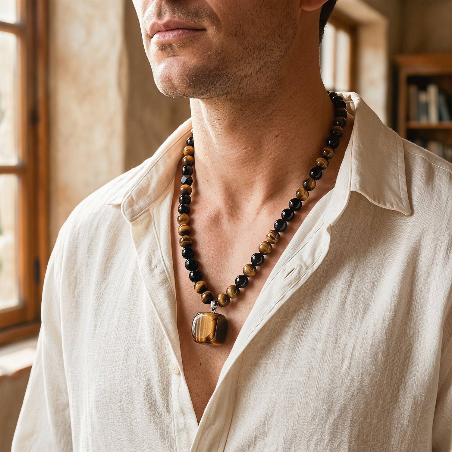 Money Attraction Necklace & Tiger Eye Pendant Healing Crystal Stone Jewelry Gift