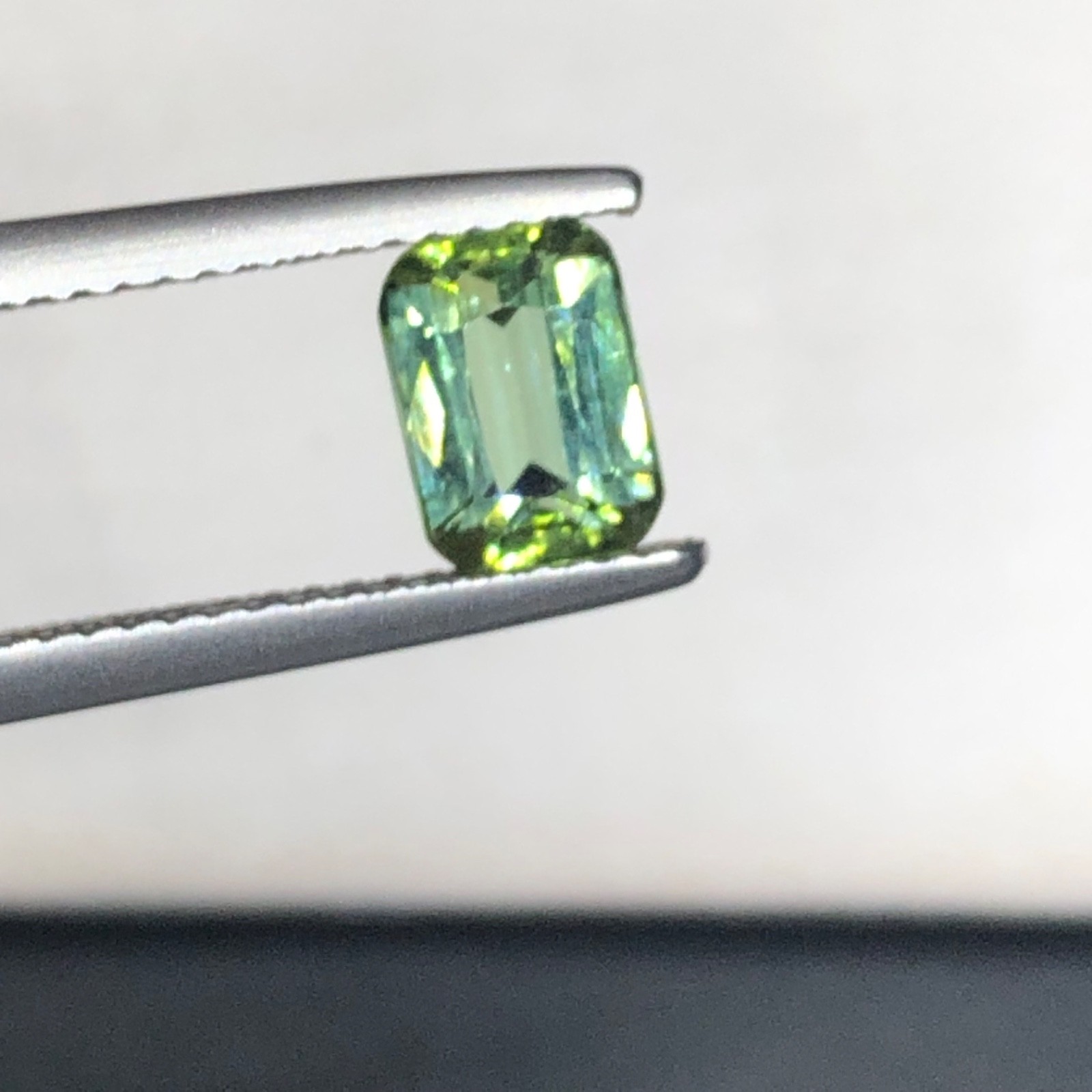 Natural Tourmaline 1.20 Carat Cushion Cut Bluish green Origin Afghanistan
