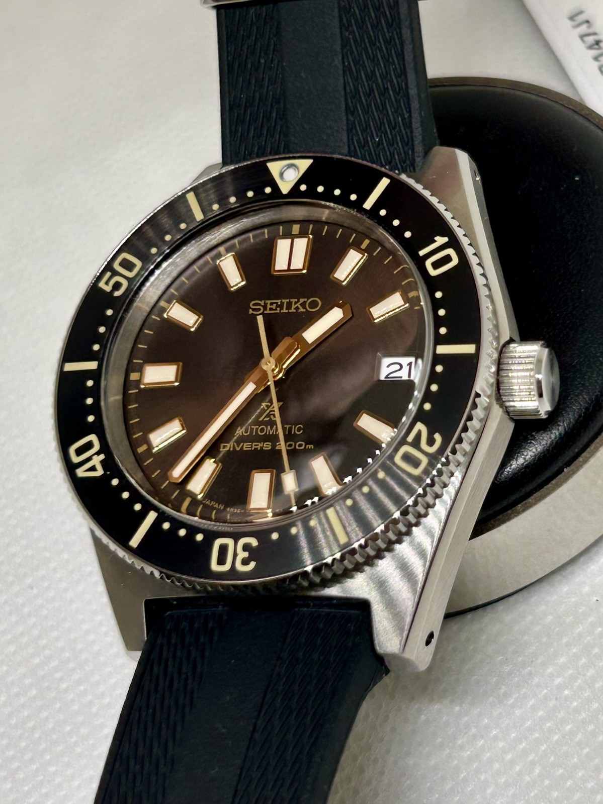 Seiko Prospex 1965 Diver Watch SPB147J1 Brown Dial Black Rubber Strap Box/Papers