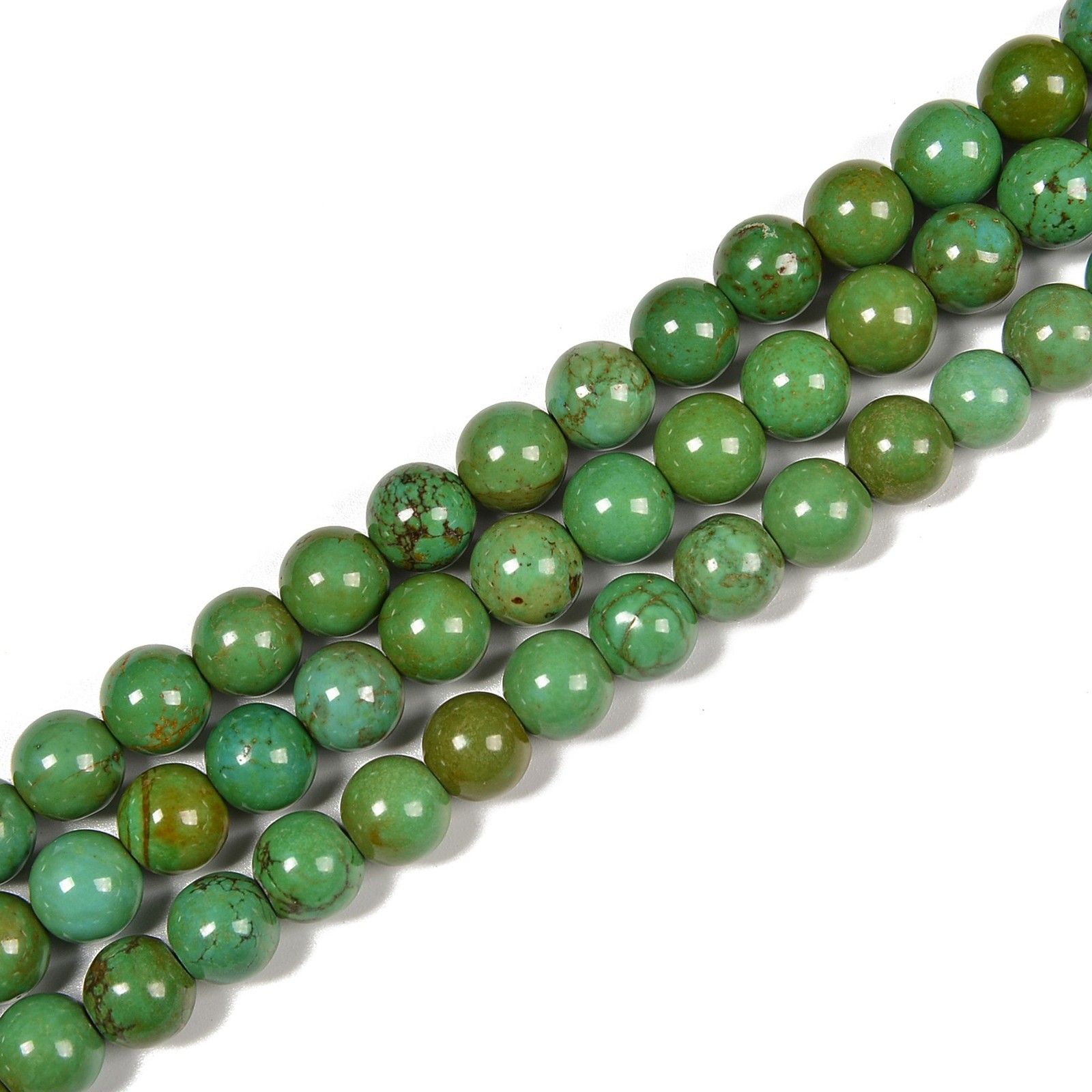 Dark Green Turquoise Smooth Round Beads Size 4mm 6mm 8mm 10mm 15.5” Strand