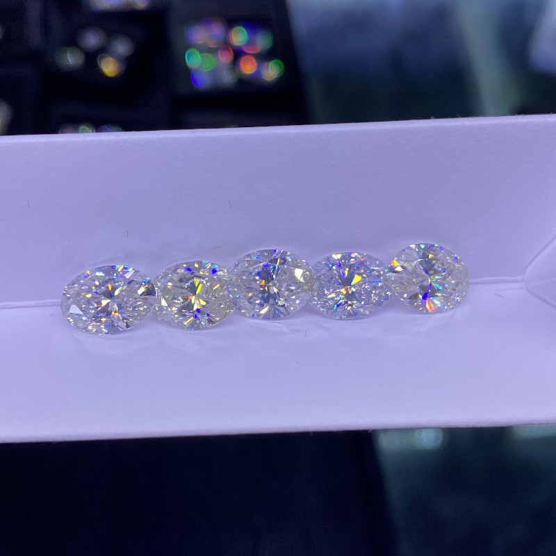 US 0.5ct GRA D Color Sparkling Oval Cut 1-20pcs Loose Moissanite VVS1 Wholesale