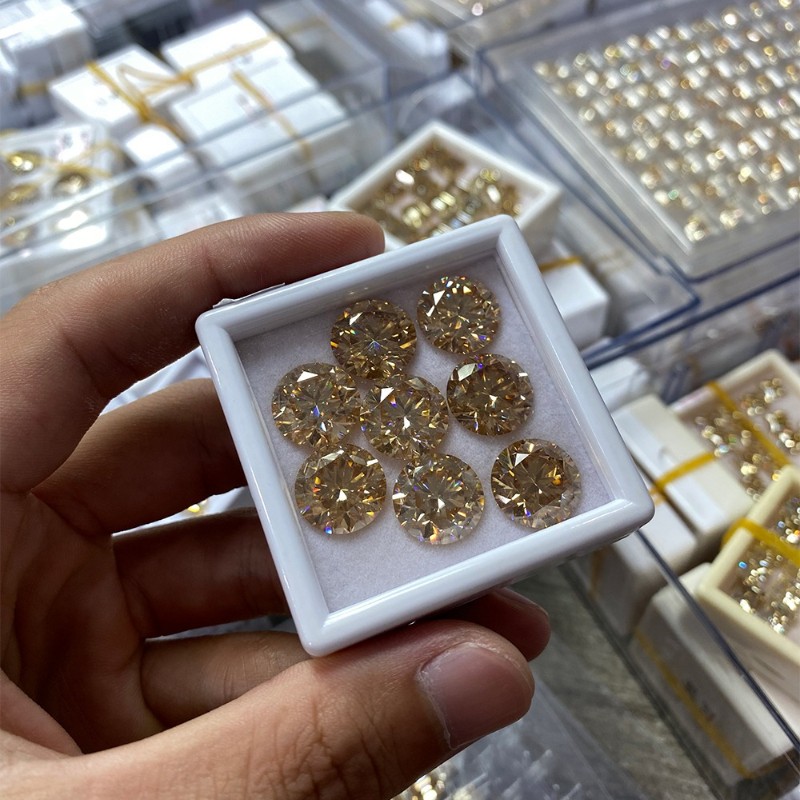 US GRA VVS1 0.5-5ct multicolor Round Cut Loose Moissanites Wholesale Price