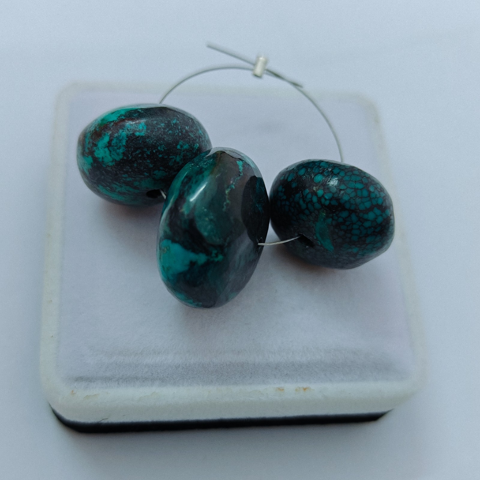 Hubie Turquoise Rondell Beads loose Gemstone For Jewellery Making Supply 83 Cts.