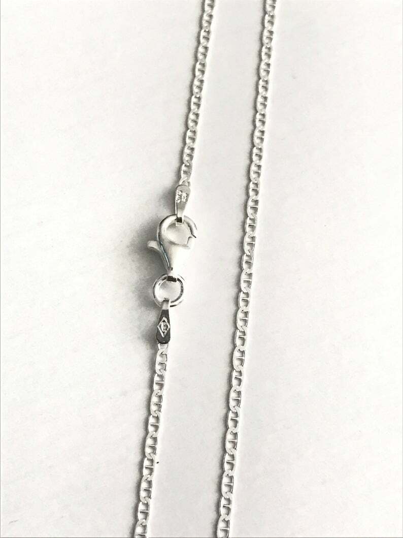 925 Sterling Silver 1.5mm Mariner Link Chain,Made in Italy Necklace – G040